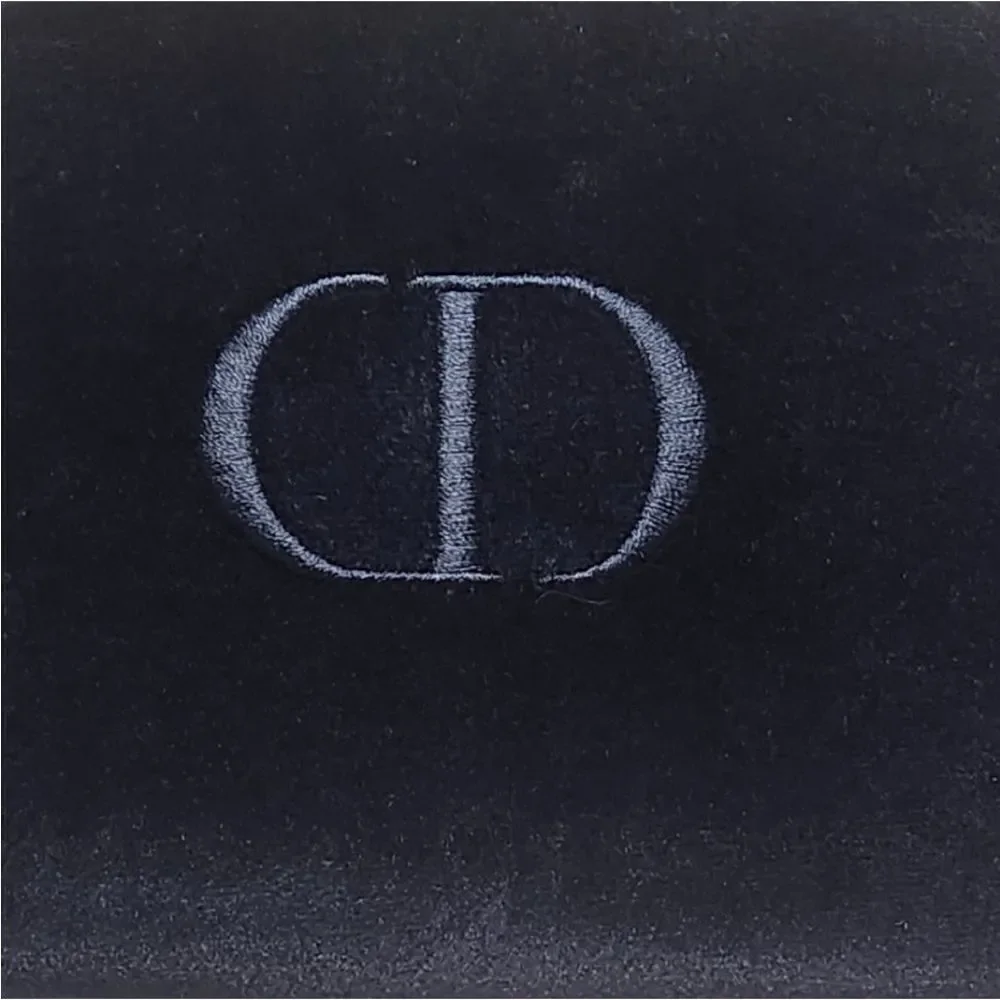 DIOR NEW Trousse Pouch Make Up Bag Navy Blue Velvet CD Logo Gold Zipper Trim